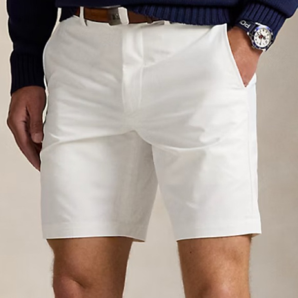 RLX Ralph Lauren White Flat Front Men Shorts - Picture 2 of 7